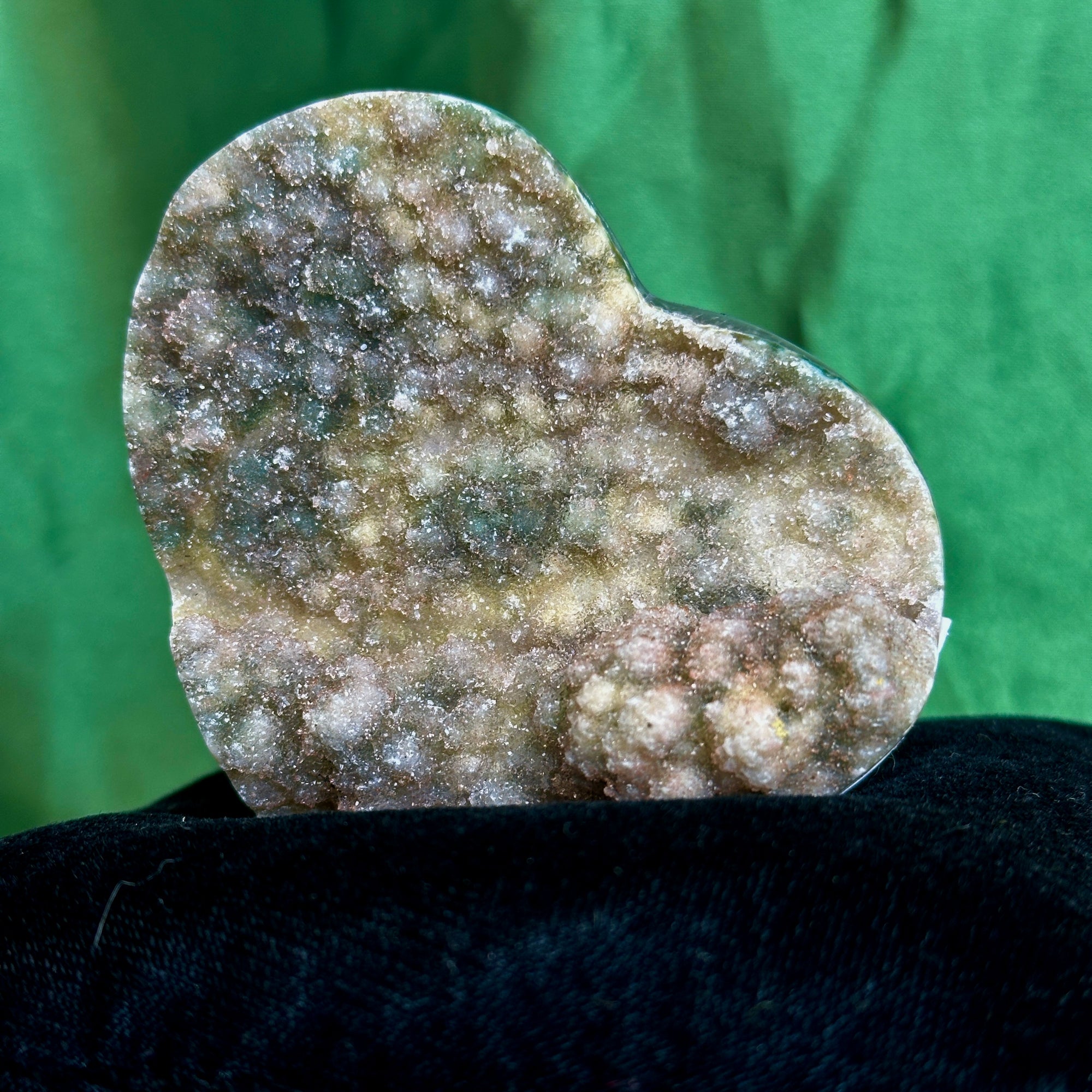 Uruguayan Black Amethyst Druzy Heart