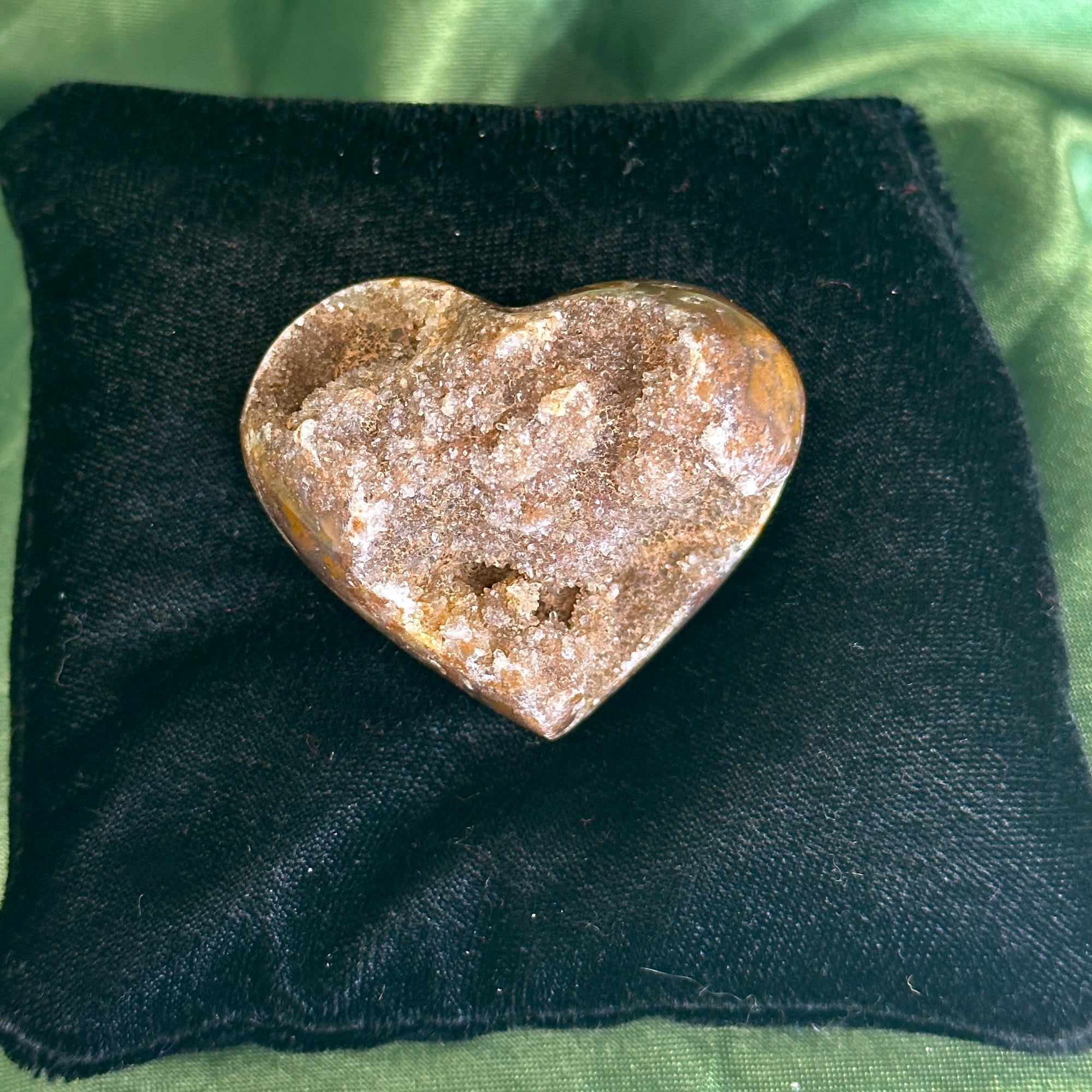 Uruguayan Black Amethyst Druzy Heart