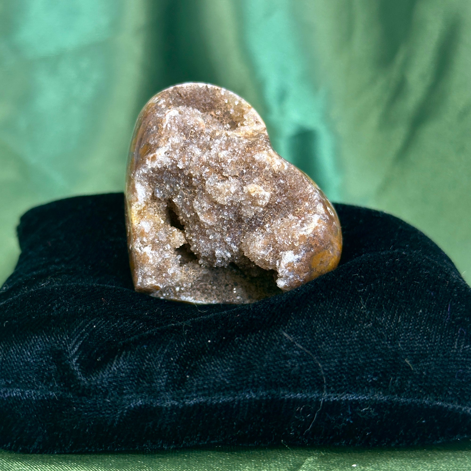 Uruguayan Black Amethyst Druzy Heart