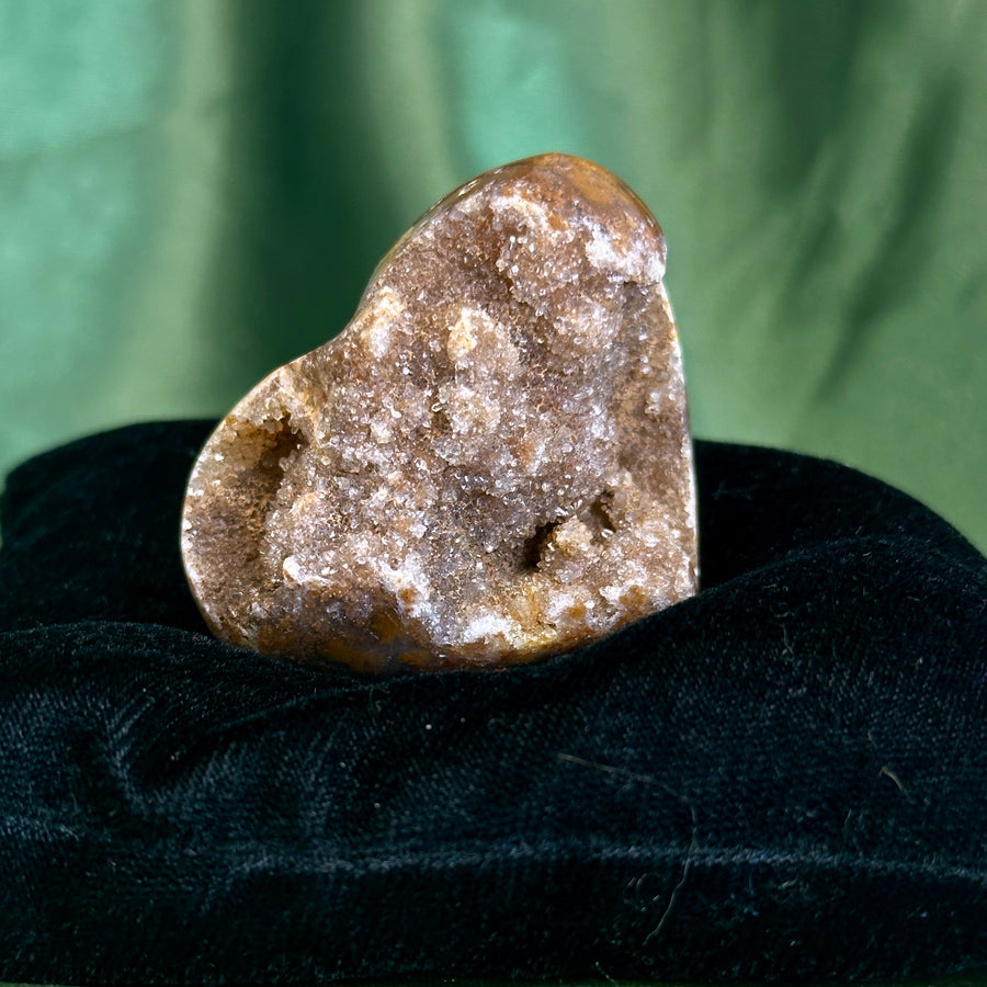 Uruguayan Black Amethyst Druzy Heart