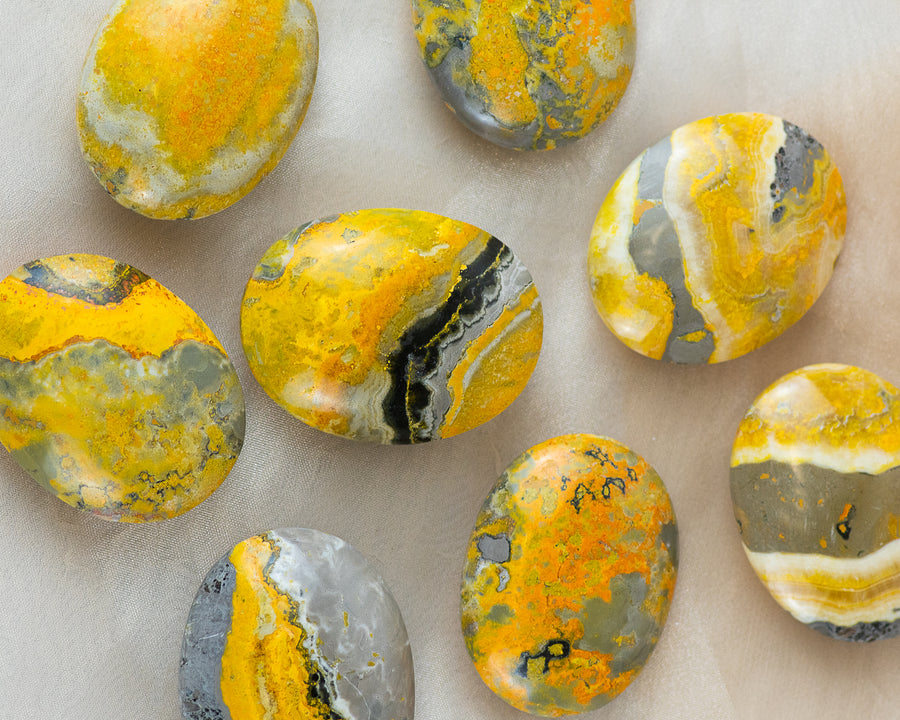 Bumblebee Jasper Palm Stone