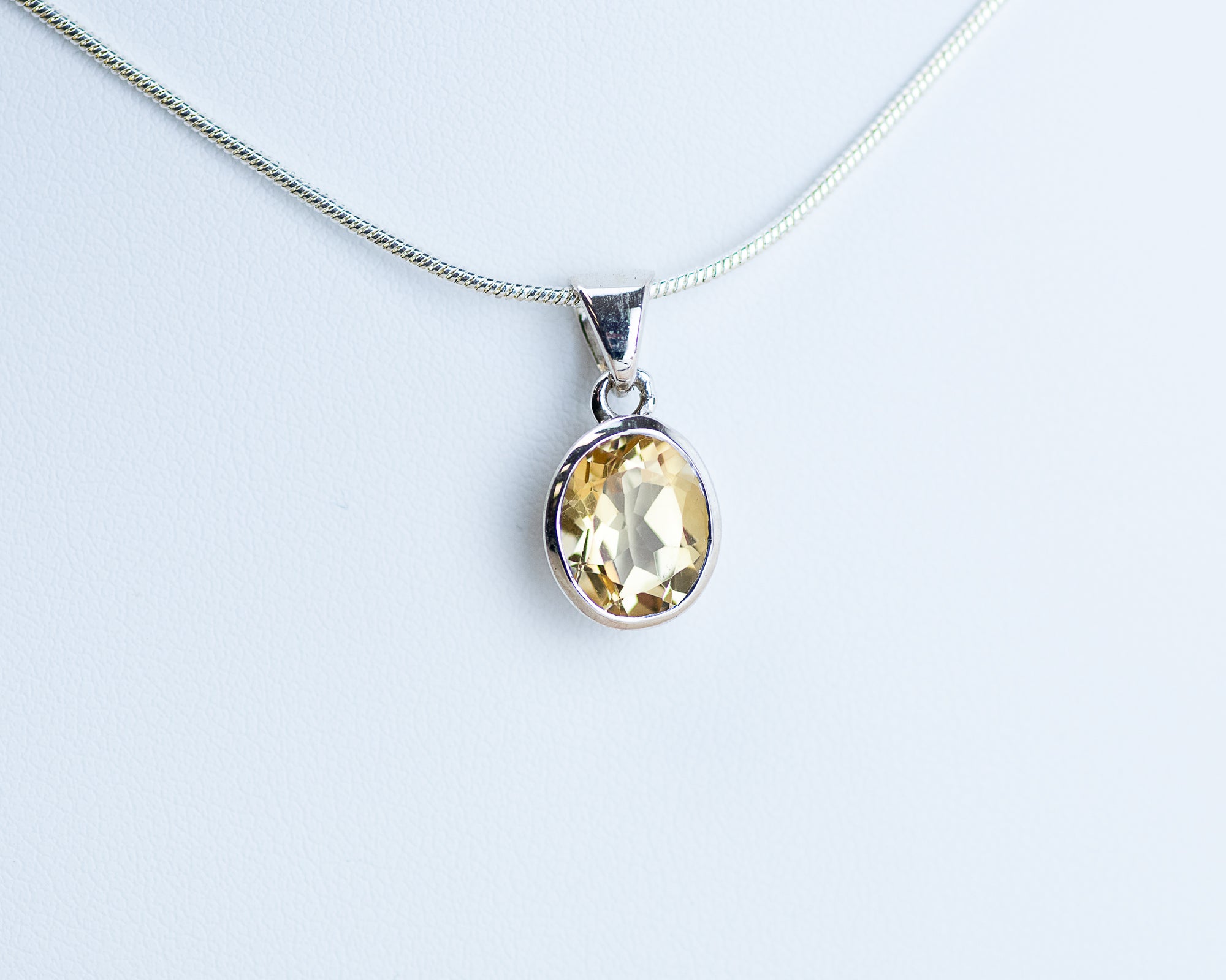 Citrine Faceted Sterling Silver Pendant