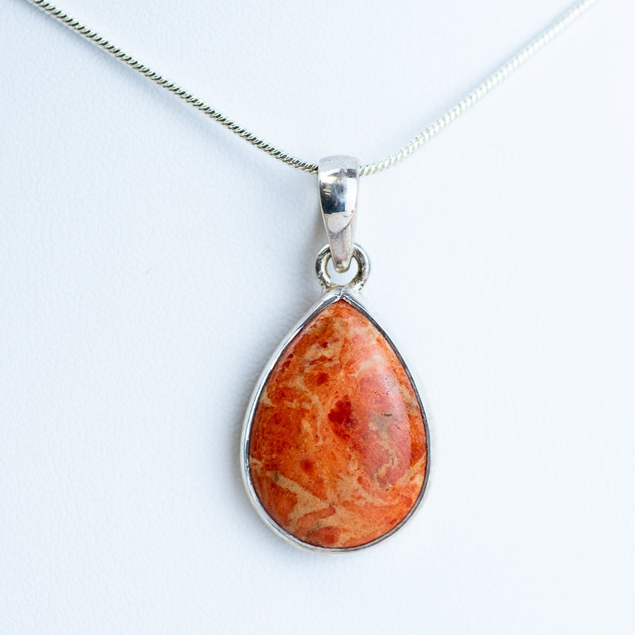 Sponge Coral Sterling Silver Pendant