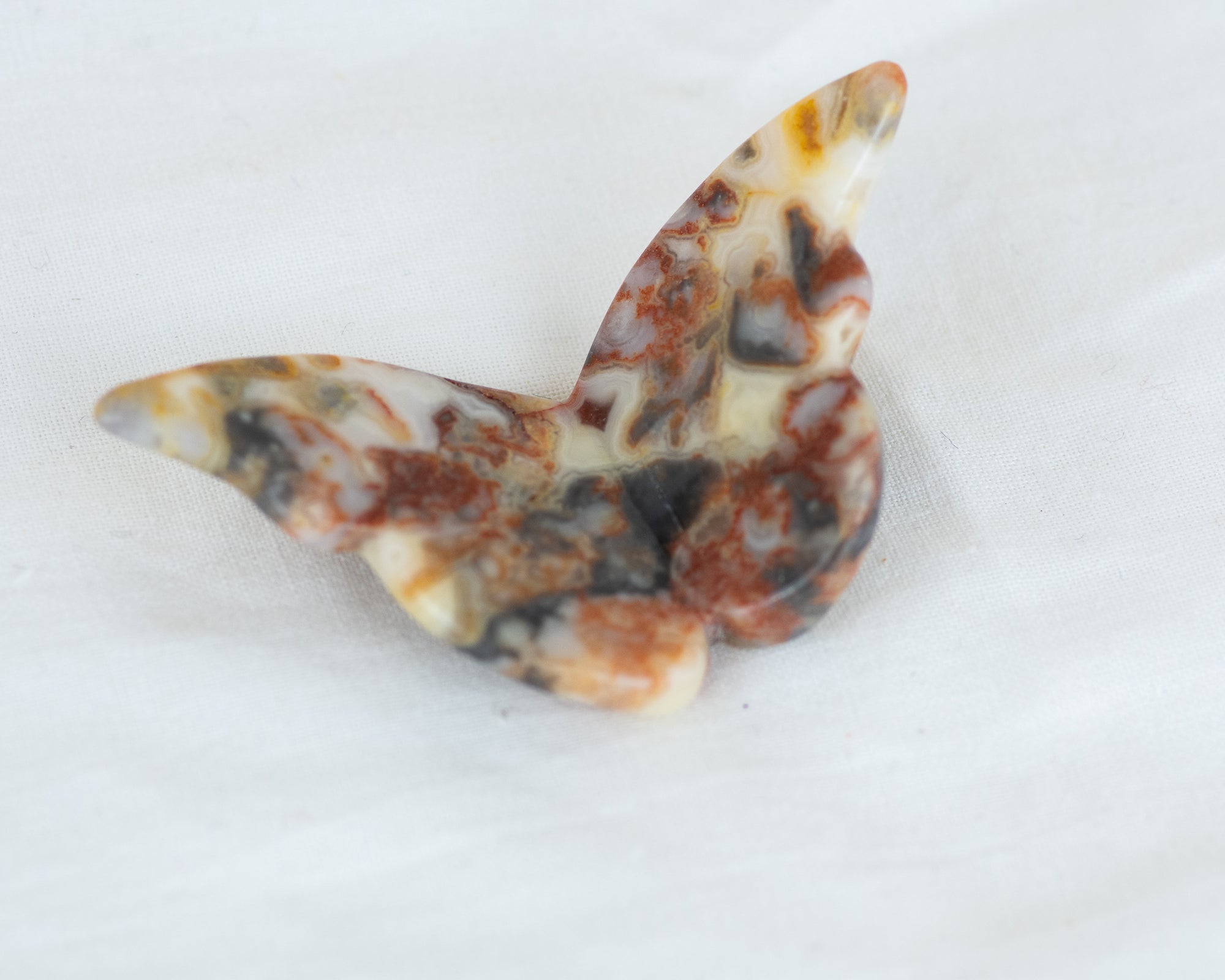 Crazy Lace Jasper Butterfly Carving