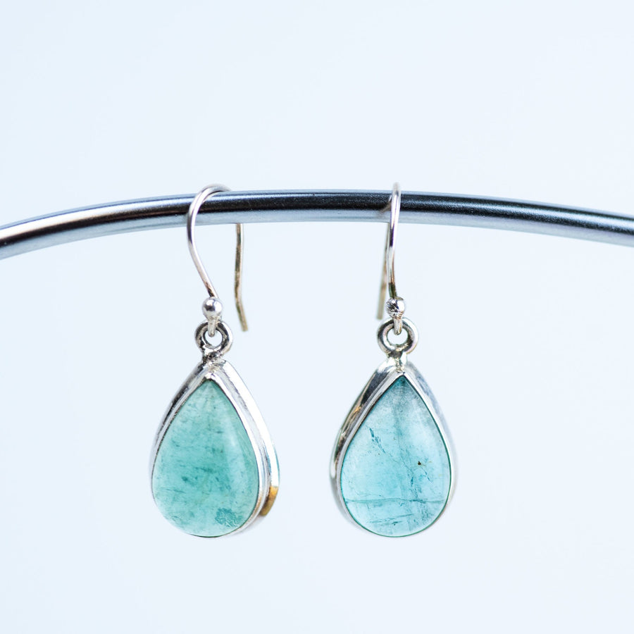 Sterling Silver Green Fluorite Earrings