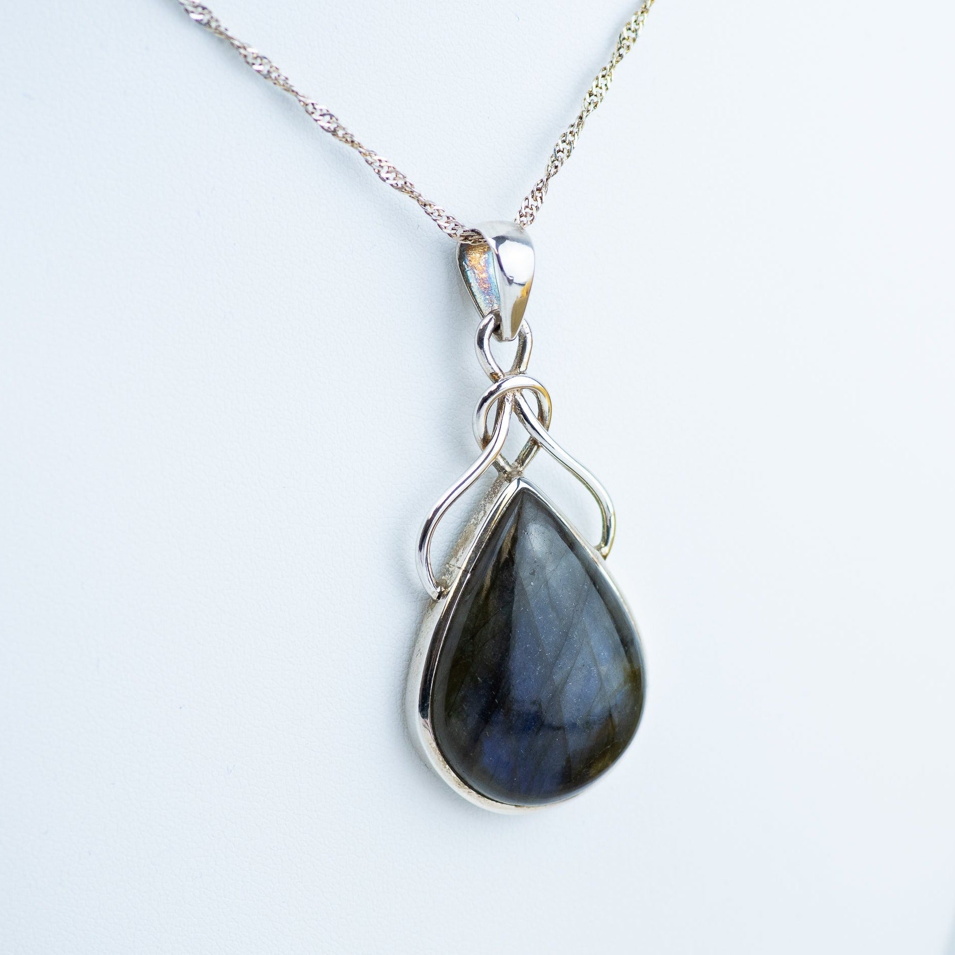 Labradorite Large teardrop Sterling Silver Pendant