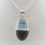 Large Blue Opal Necklace Sterling Silver