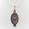 Charoite with Amethyst Sterling Silver Pendant