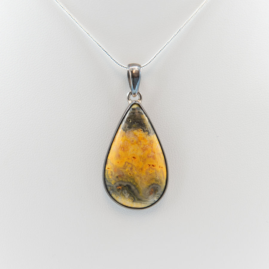 Bumblebee Jasper Pendant Sterling Silver
