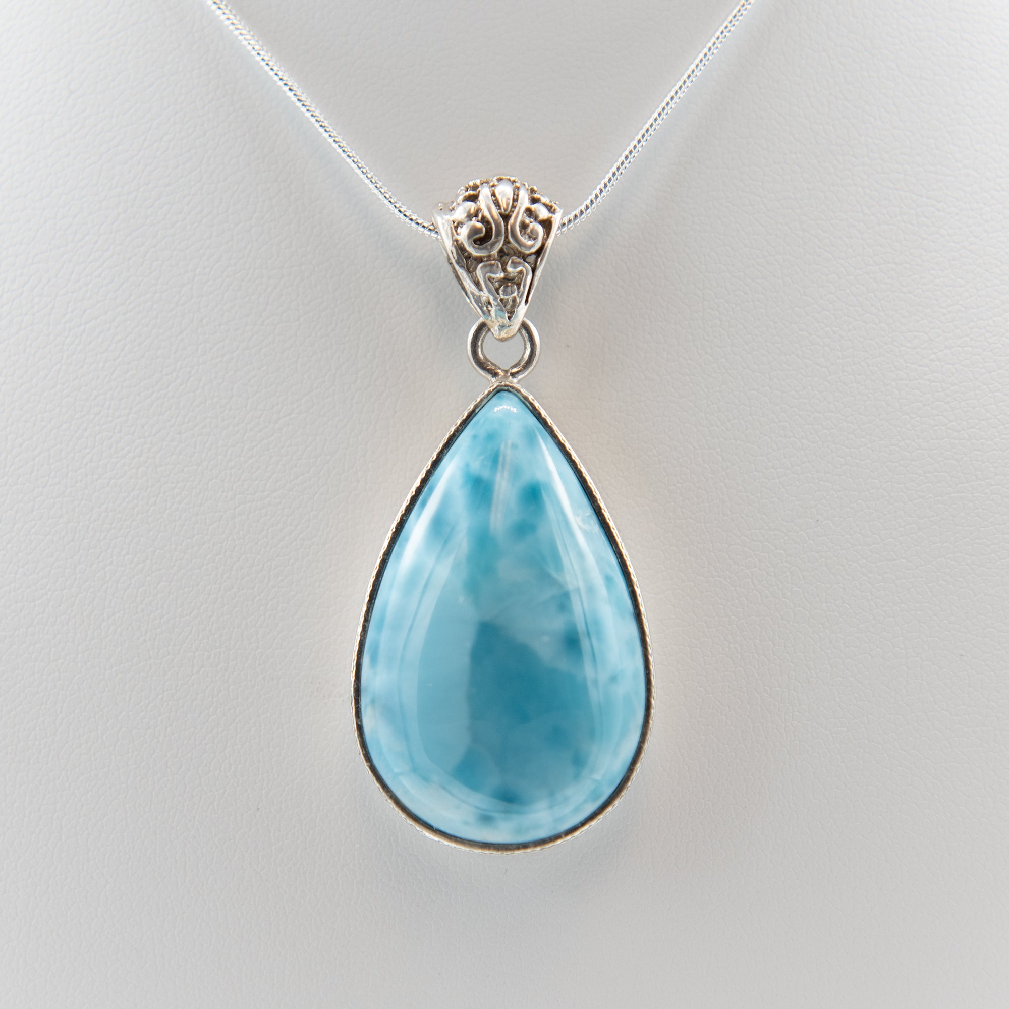 Larimar Large Teardrop Sterling Silver