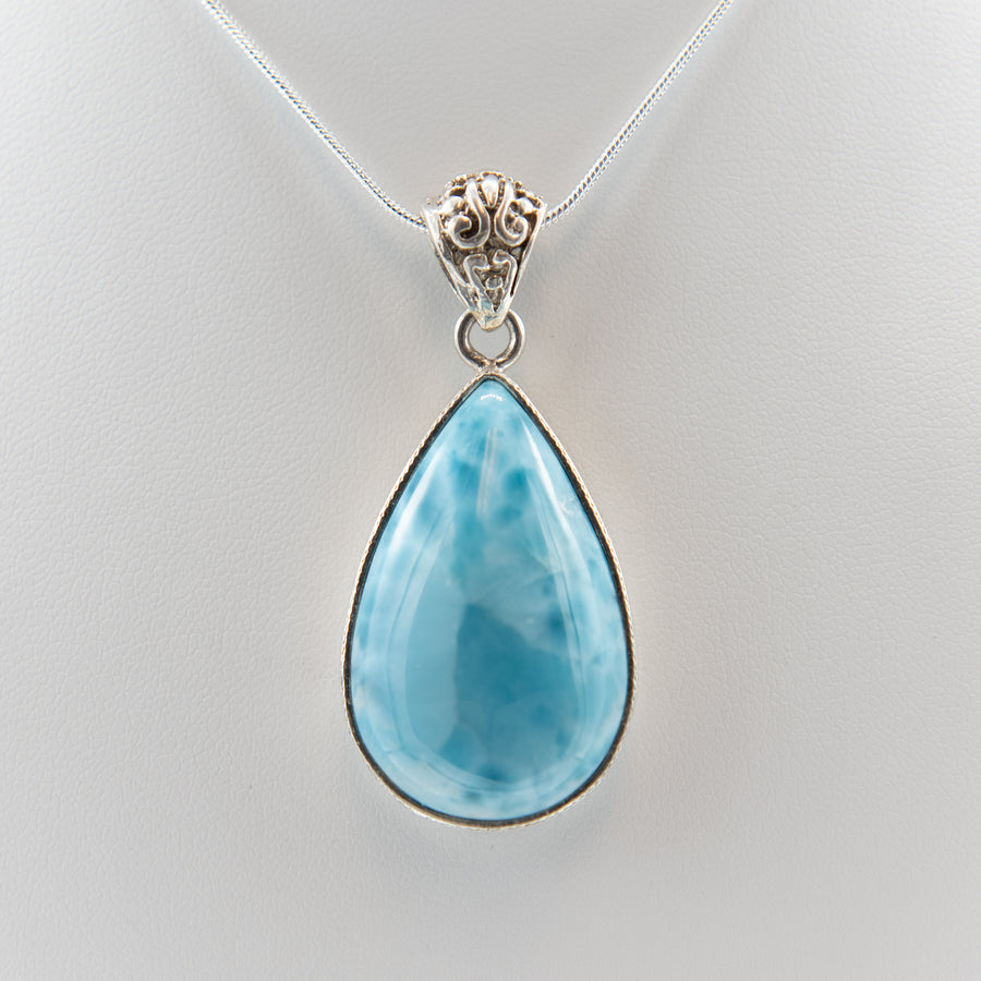 Larimar Large Teardrop Sterling Silver