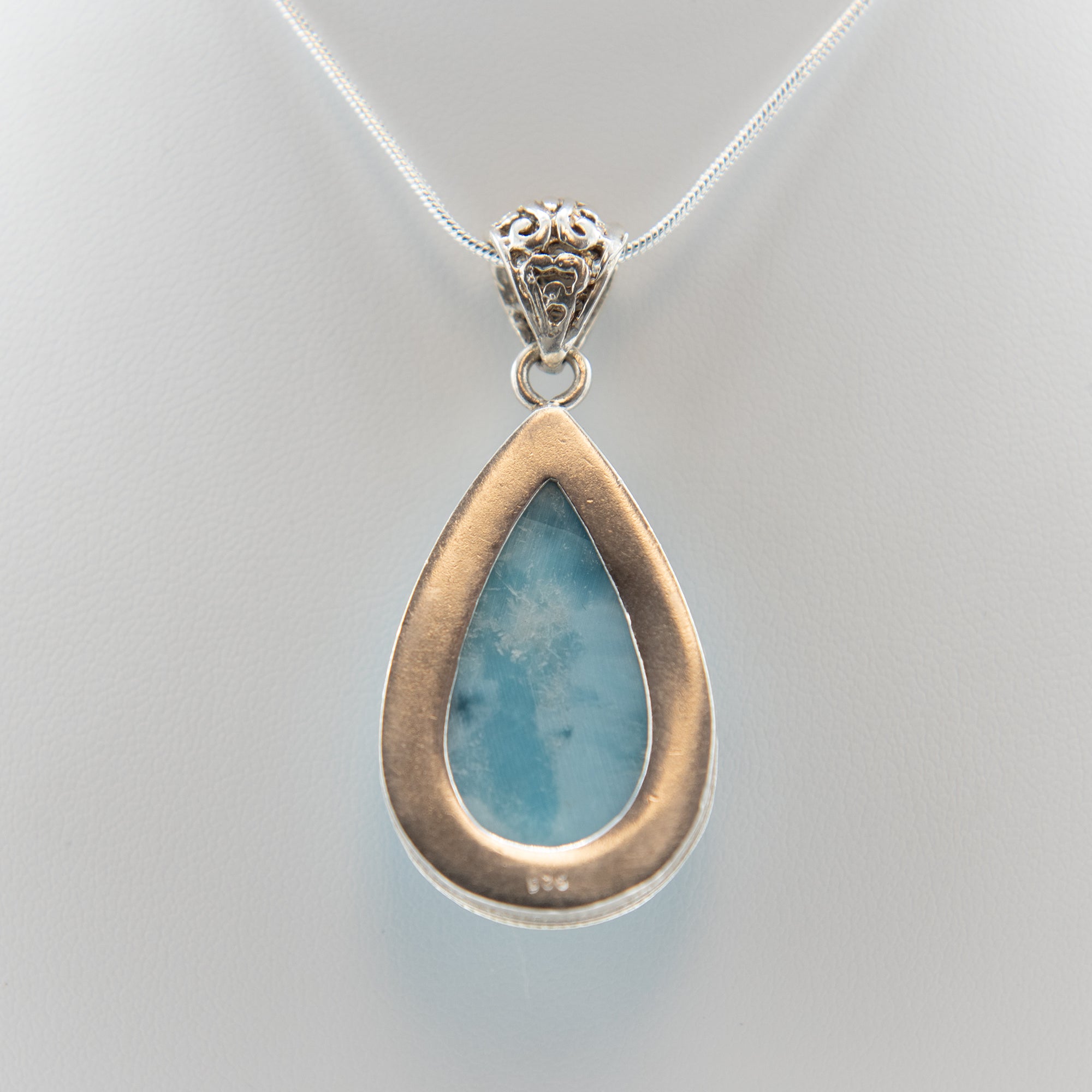 Larimar Large Teardrop Sterling Silver
