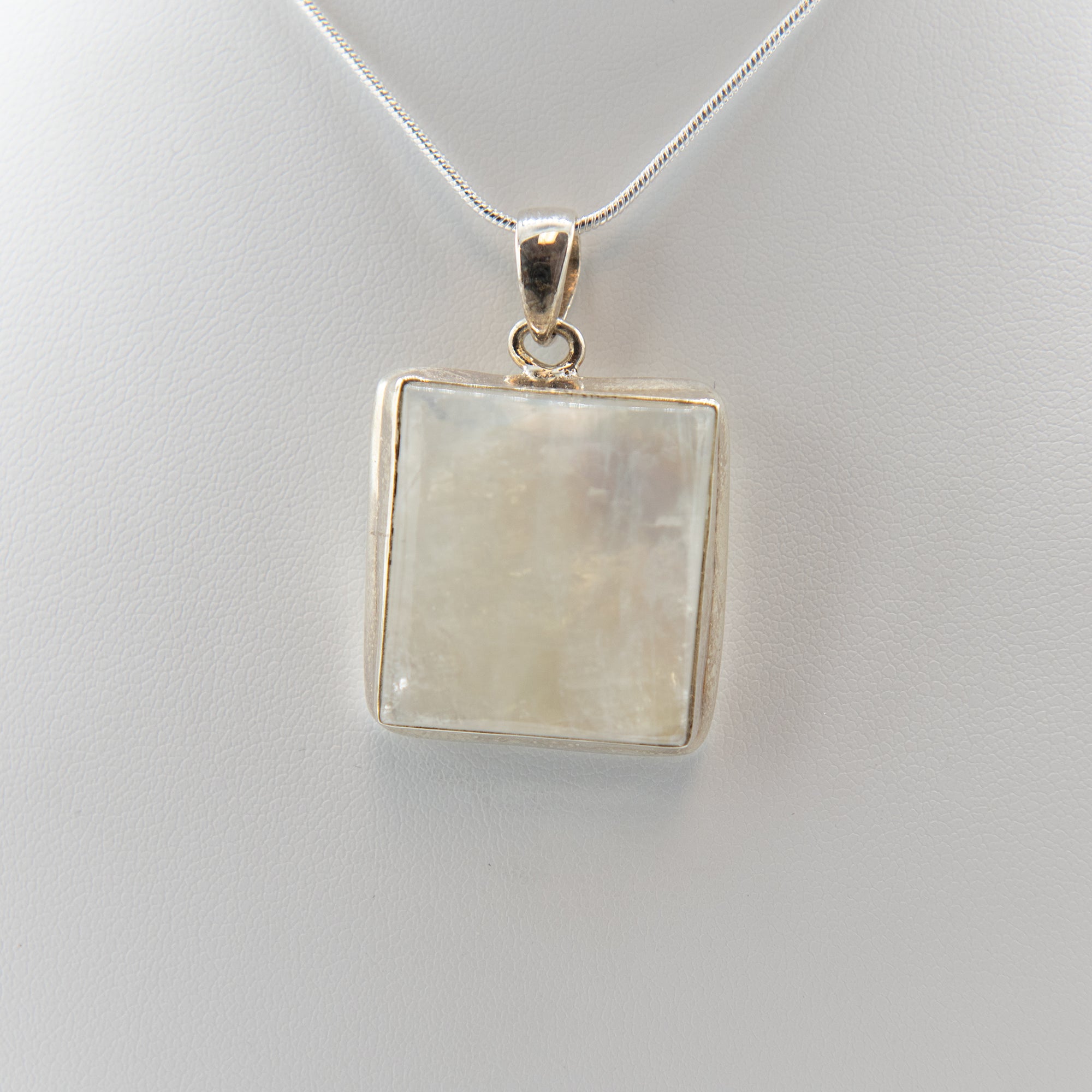 Rainbow Moonstone Necklace Sterling Silver