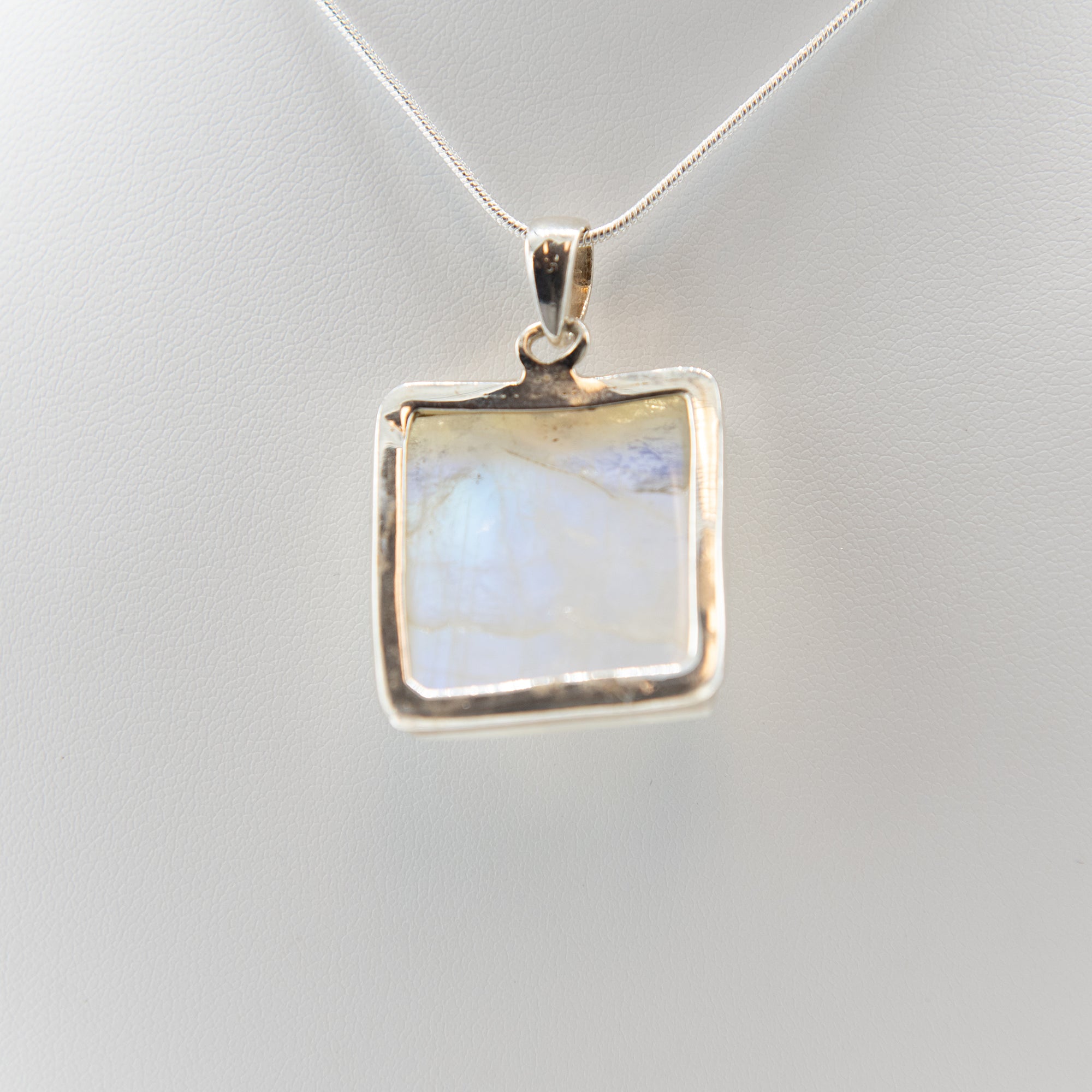 Rainbow Moonstone Large Sterling Silver Pendant