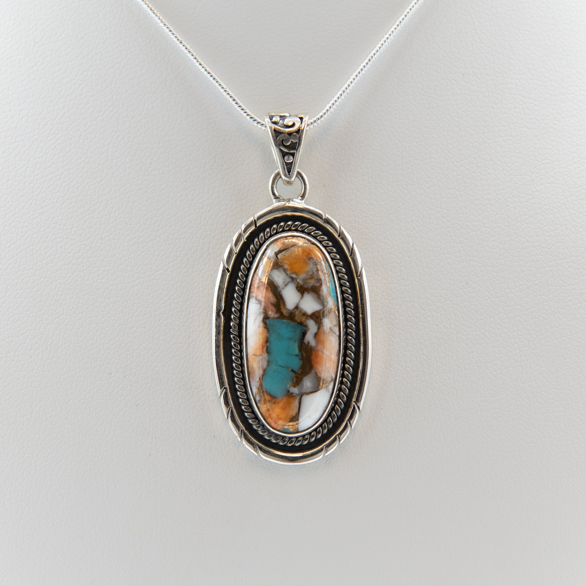 Spiny Oyster Ornate Sterling Silver Pendant