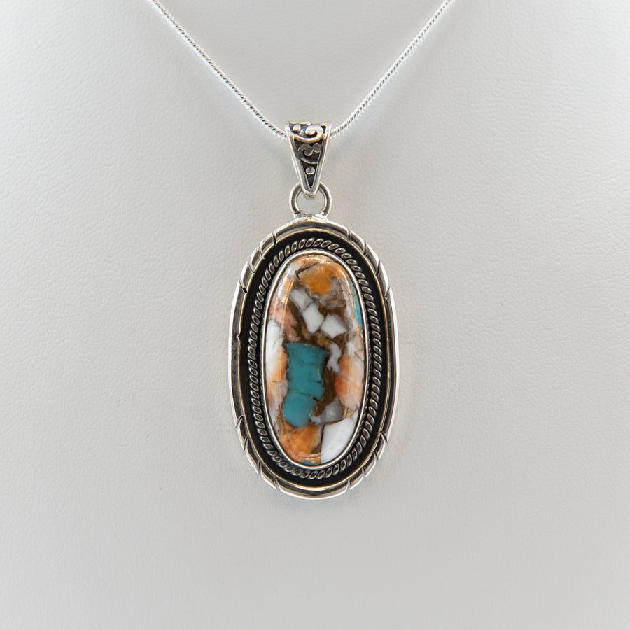 Spiny Oyster Ornate Sterling Silver Pendant