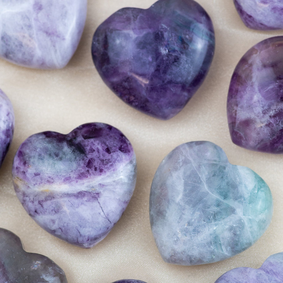 Rainbow Fluorite Heart