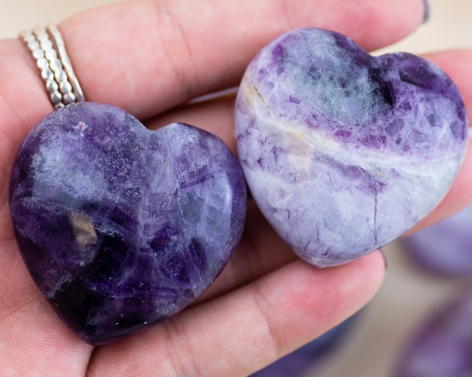 Rainbow Fluorite Heart