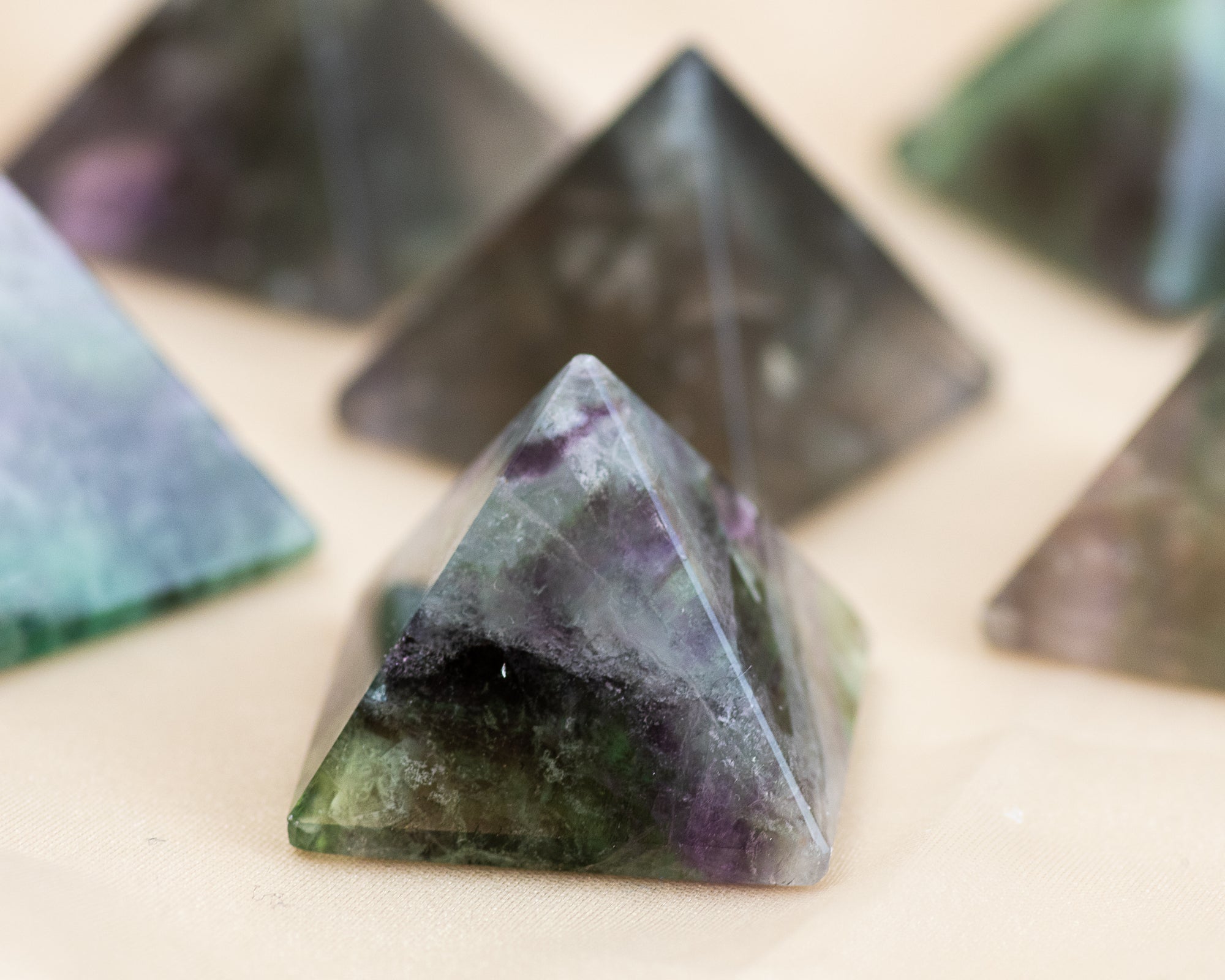 Rainbow Fluorite Pyramid