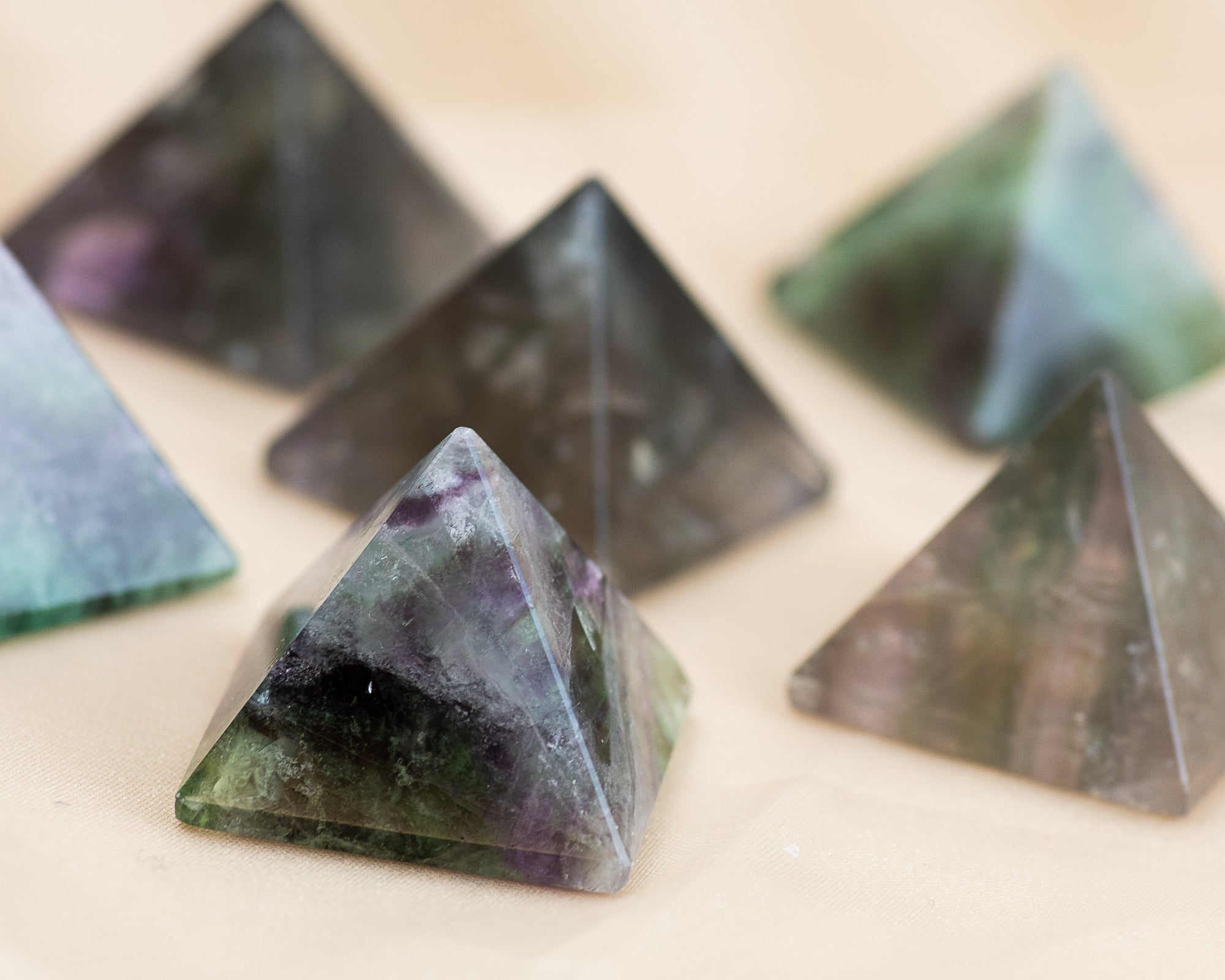 Rainbow Fluorite Pyramid
