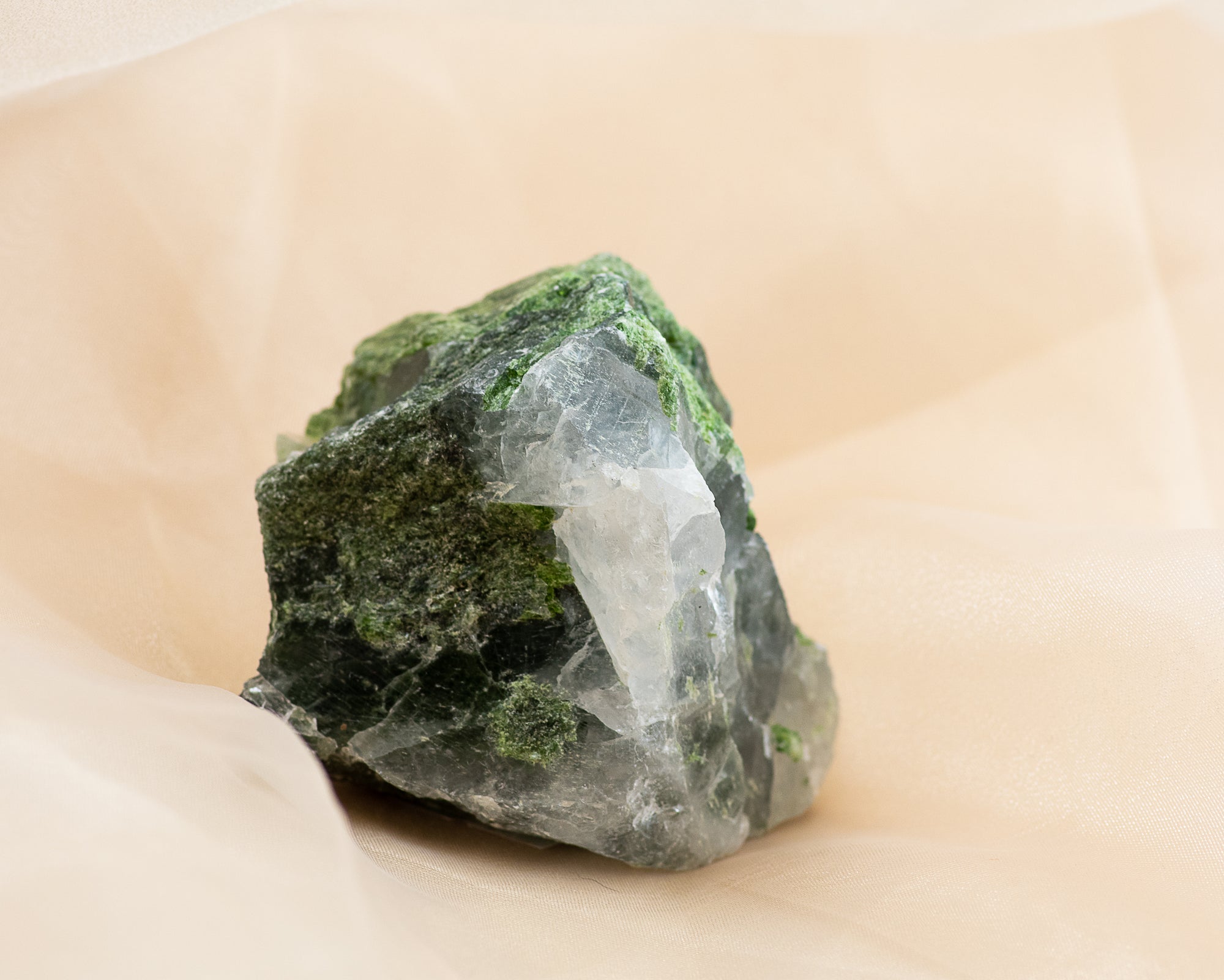 Raw Diopside and Quartz Matrix
