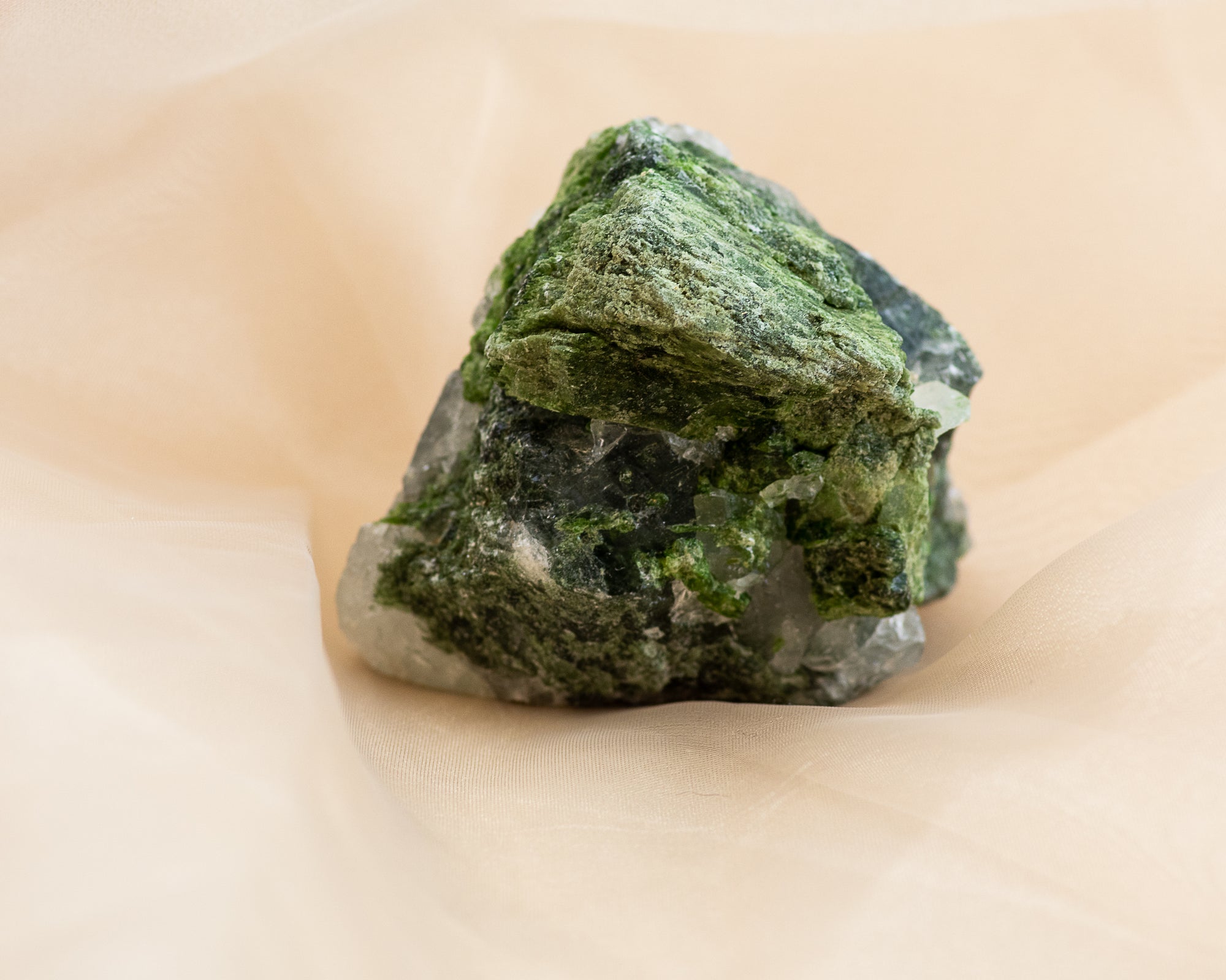 Raw Diopside and Quartz Matrix