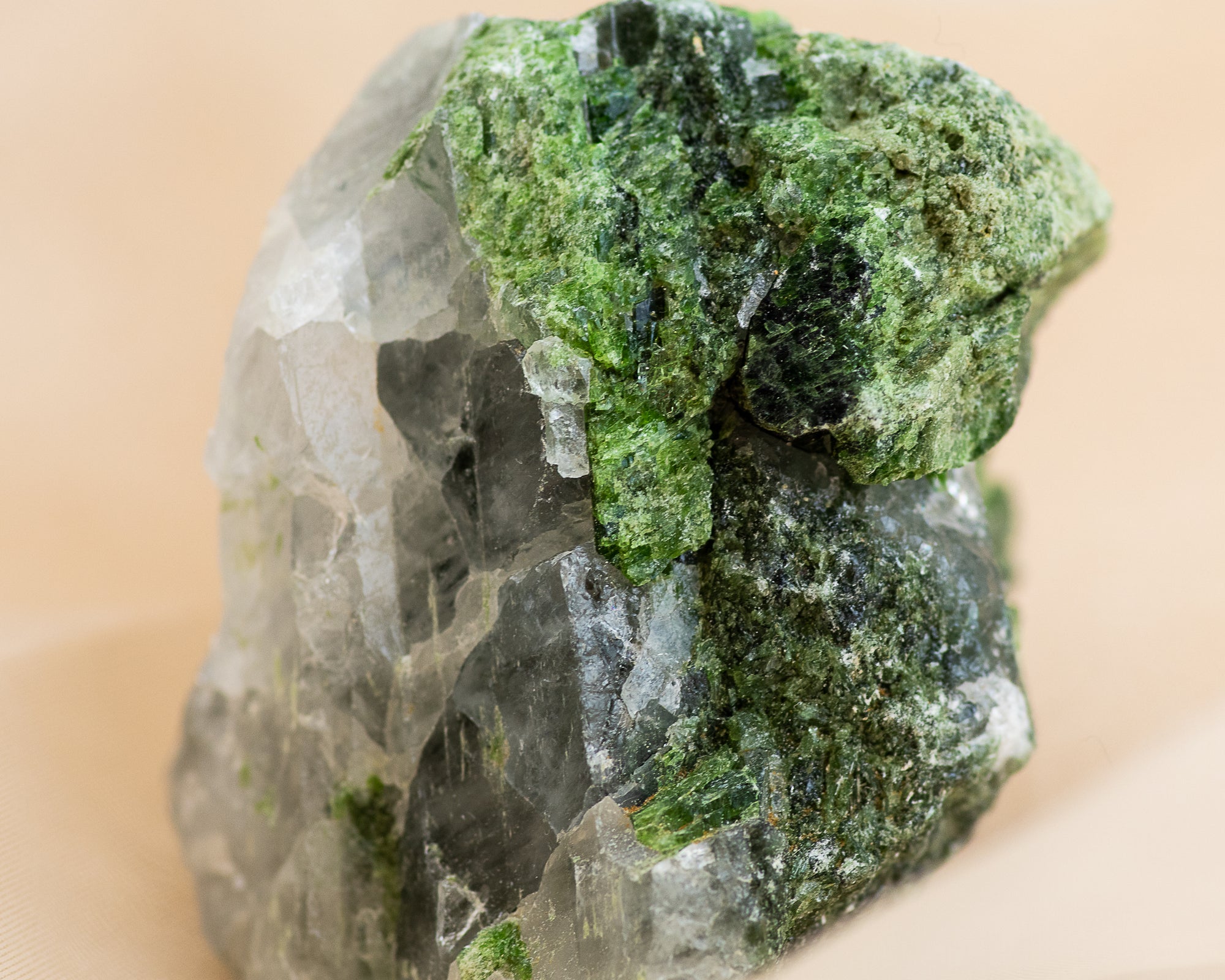 Raw Diopside and Quartz Matrix
