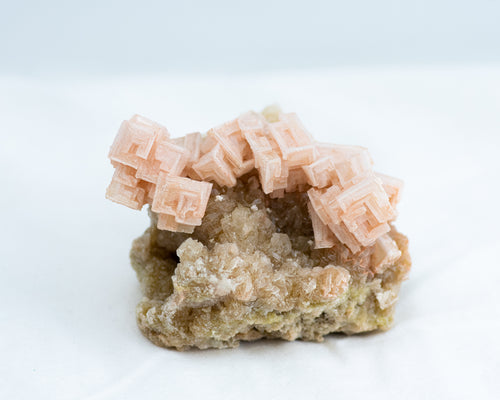 Raw Pink Halite on Trona