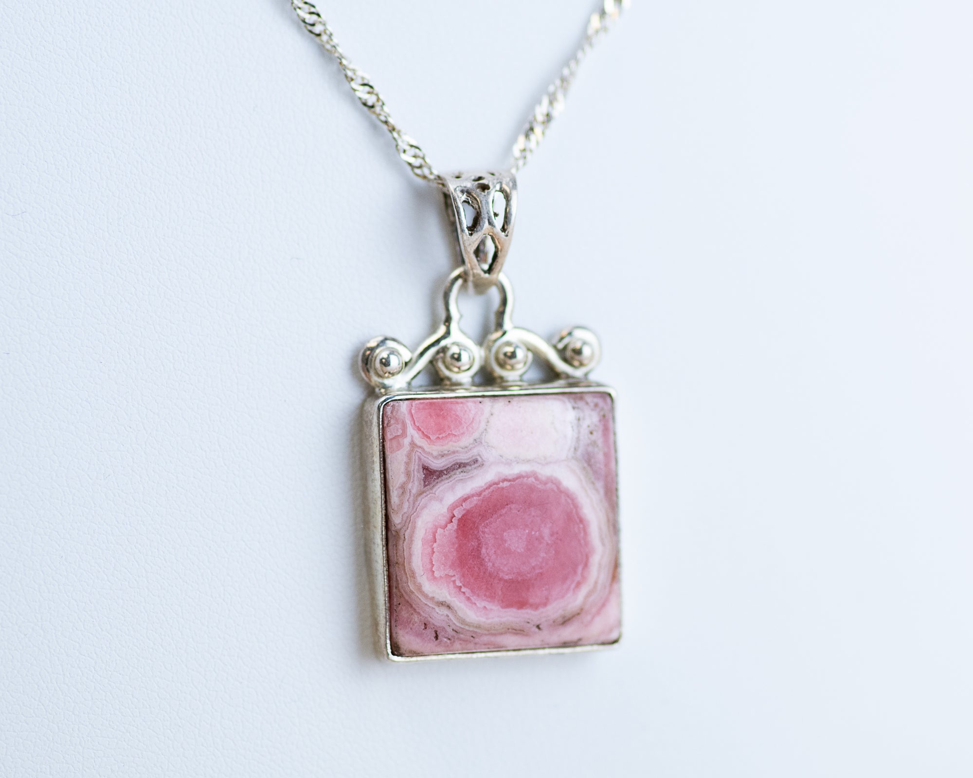 Rhodocrosite Sterling Silver Pendant