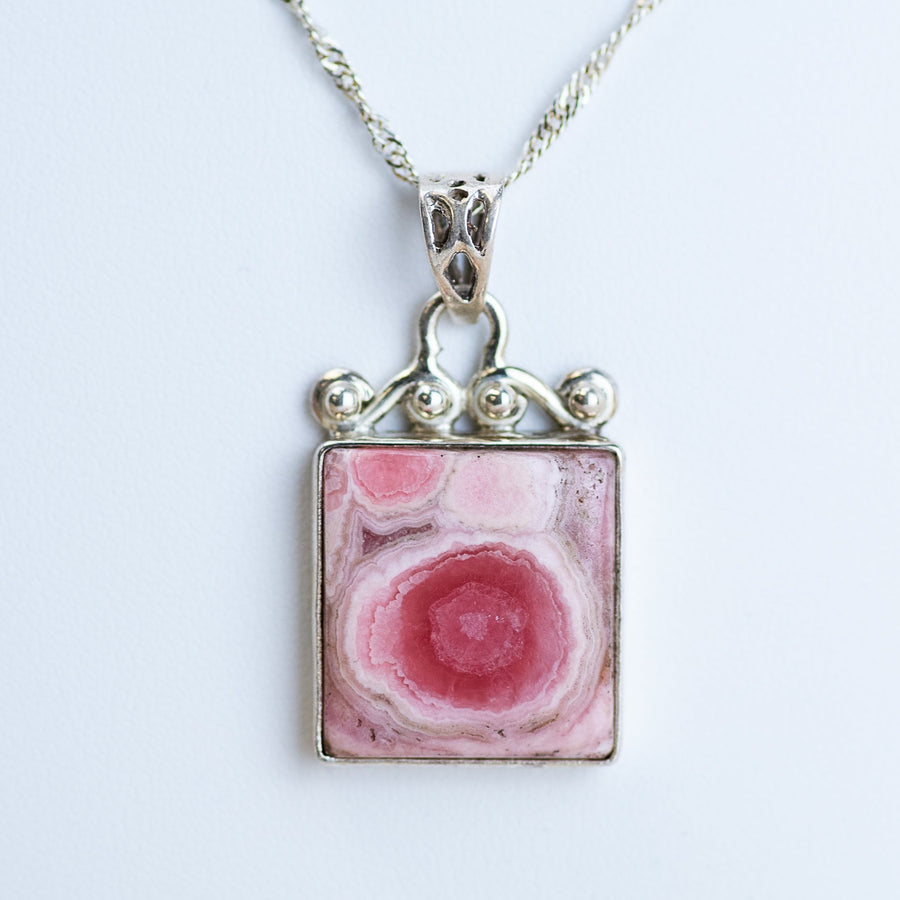 Rhodocrosite Sterling Silver Pendant