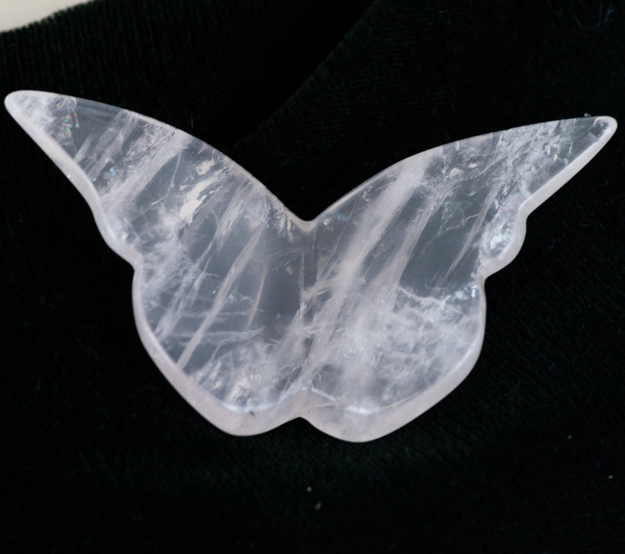 Rose Quartz Butterfly Carving